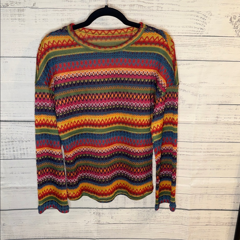 NWOT Multicolor Striped Textured Sweater - Women - Picture 4 of 8